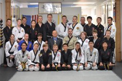 Belt Test-October 2017-Grand Master Cho and Master O'Connor with Black Belt Students