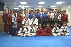 Great Grand Master Cho and his black belt students and instructors.